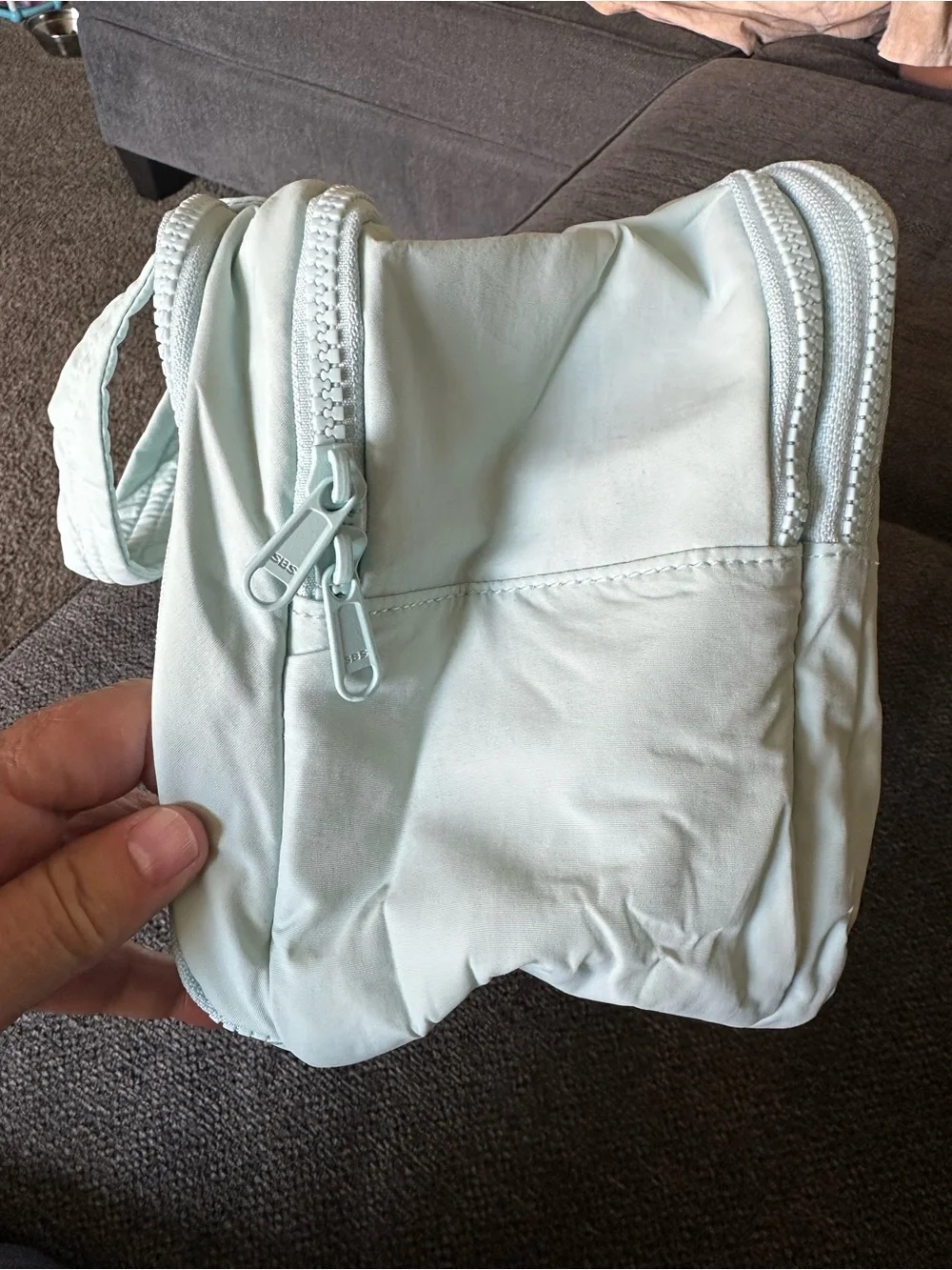 Bagsmart Women's Quilted Sage Green Puffer Cosmetic Bag